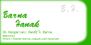 barna hanak business card